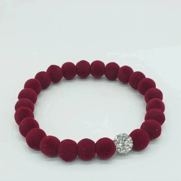 Handcrafted Velvet Bead Bracelet - Picture 1 of 2